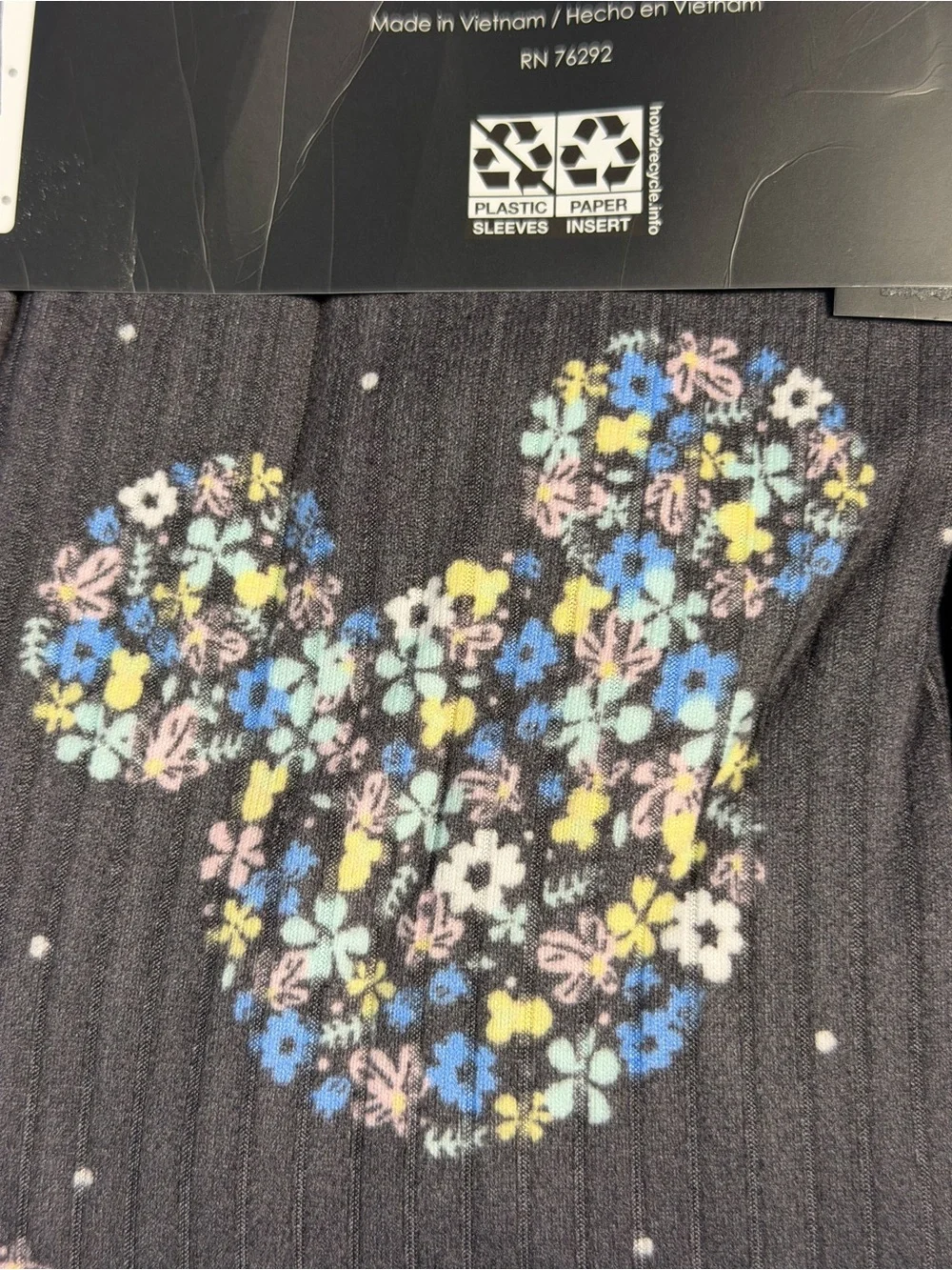Disney Mickey Mouse 2-Piece Pajama Set NWT Women’s 3X Gray Henley Top Crop Pants